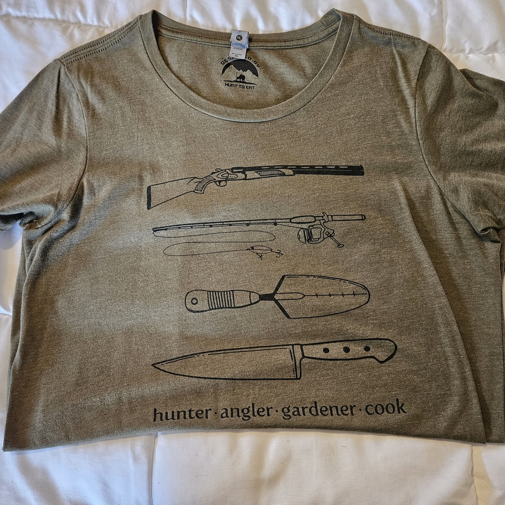 Graphic Tee with Outdoor Tools Design